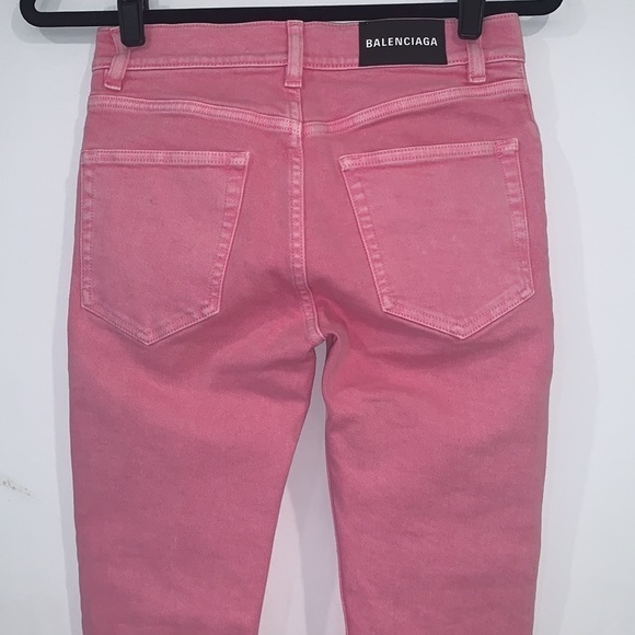 BALENCIAGA Bright Pink Barbiecore Mid Rise skinny jeans size 24 - Picture 10 of 16